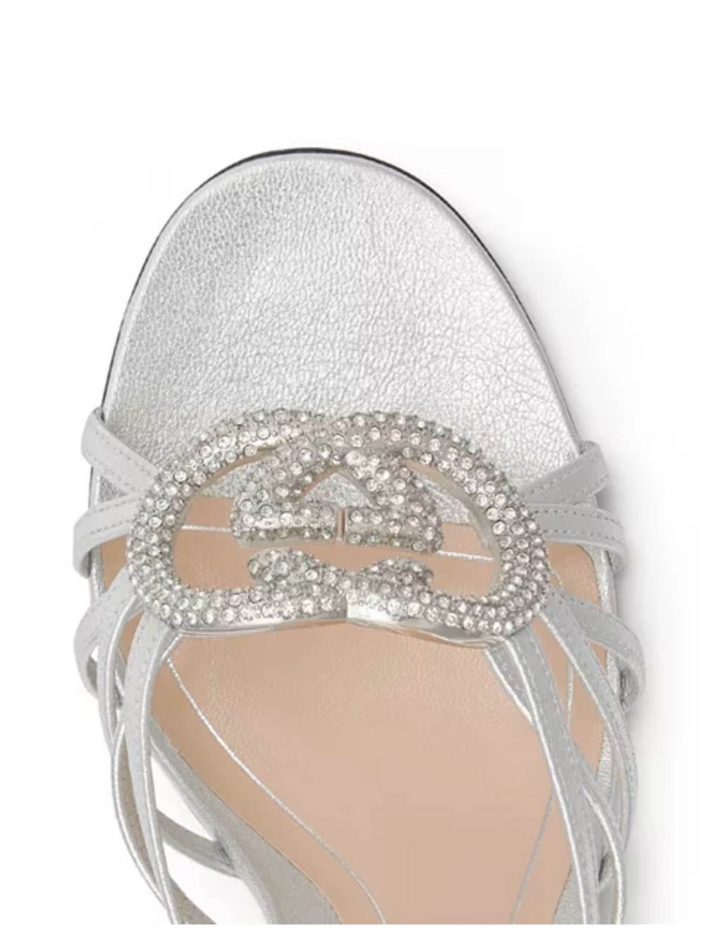 Women's GUCCI
105mm Crystal Interlocking G Mixed Leather Platform Sandals